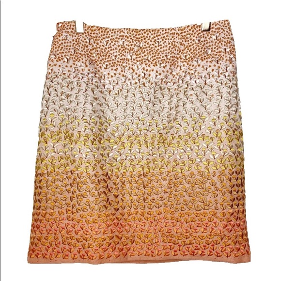 Anthropologie Dresses & Skirts - Anthro HD in Paris Orange Embroidered Skirt Size 4